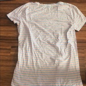 A long White Blue and Red shirt